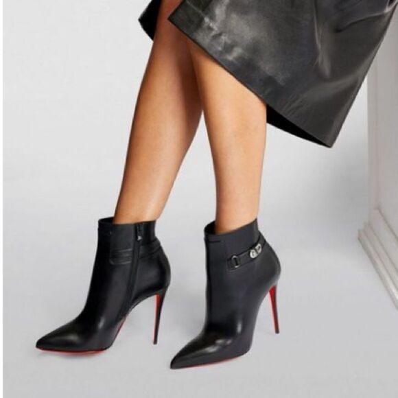 Lock So Kate Leather Red Sole Booties - Picture 6 of 13